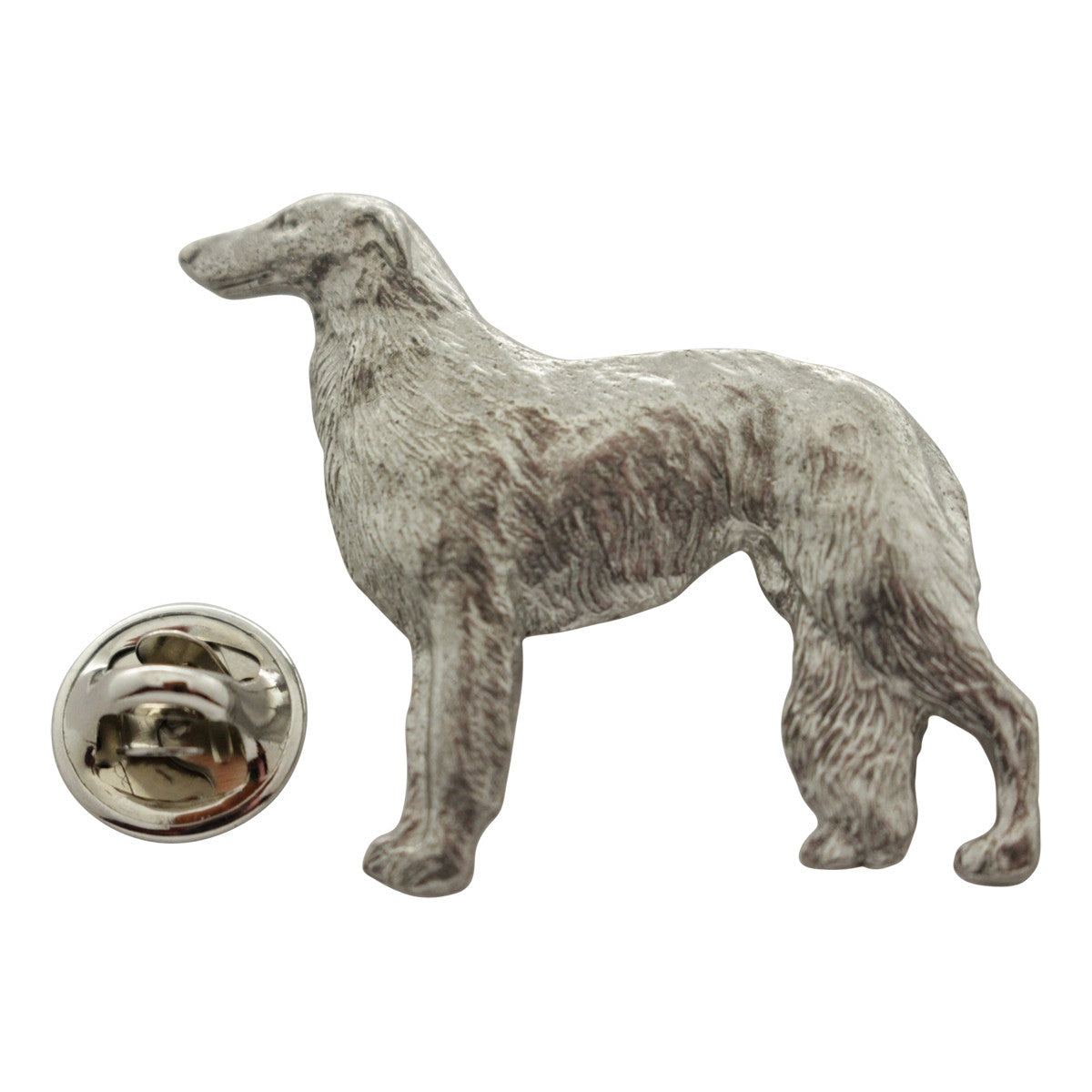 Borzoi Pin ~ Antiqued Pewter ~ Lapel Pin ~ Sarah's Treats & Treasures